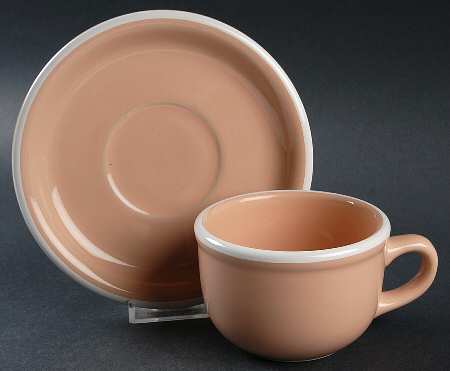 Peaches N Cream Flat Cup & Saucer Set