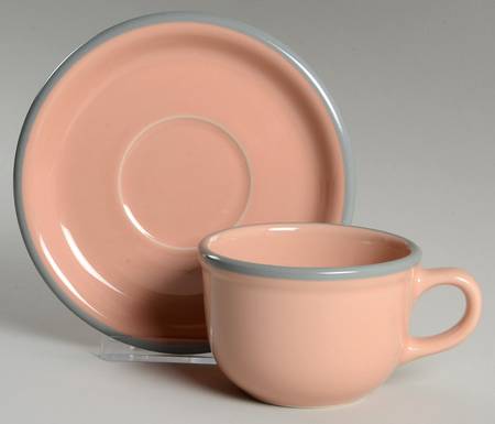 Peach Parfait Flat Cup & Saucer Set