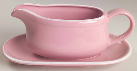 Pink Sherbet Gravy Boat & Underplate