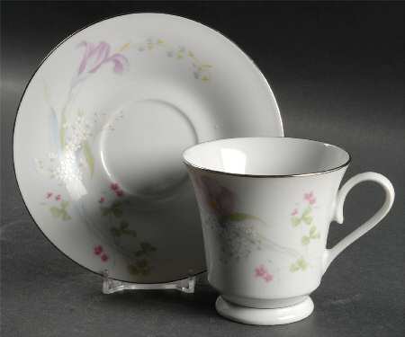 Pink Vista Footed Cup & Saucer Set