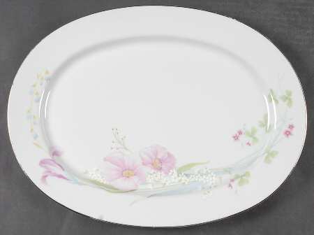 Pink Vista 14" Oval Serving Platter