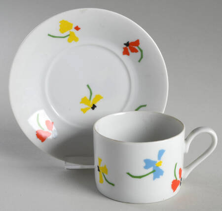 Primary Petals Flat Cup & Saucer Set