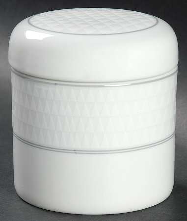 Pyramid White Sugar Bowl & Lid
