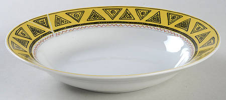 Sketch Book Yellow Rim Soup Bowl