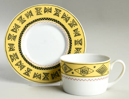 Sketch Book Yellow Flat Cup & Saucer Set
