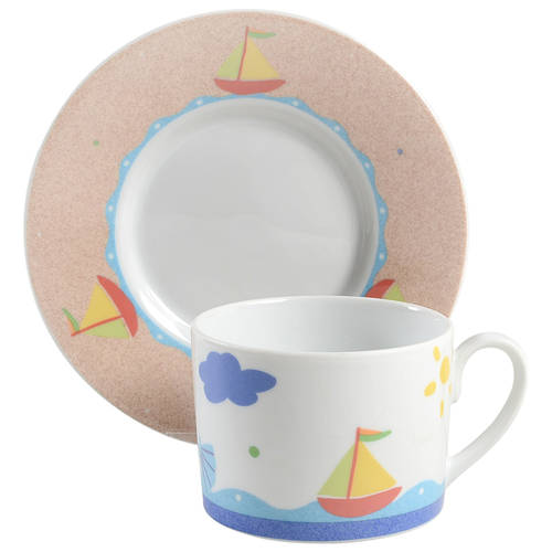 Soft Seas Flat Cup & Saucer Set