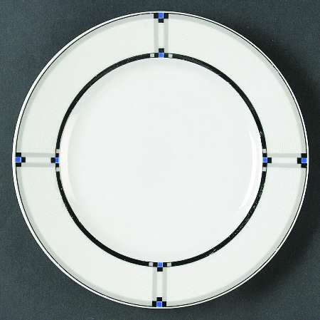 Tangent Black Blue Salad Plate by Studio Nova