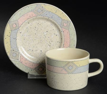 Terrazzo Flat Cup & Saucer Set