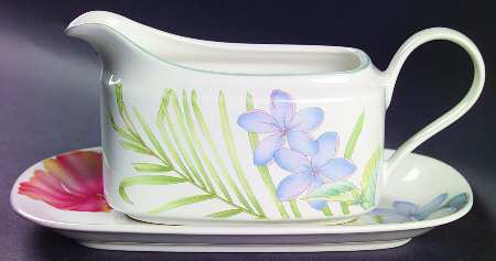 Tropical Splendor Gravy Boat & Underplate (Relish/Butter)