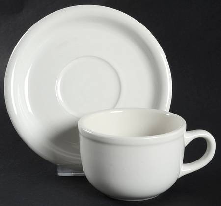 White Meringue Flat Cup & Saucer Set