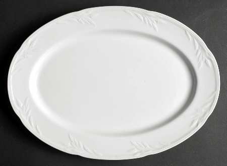 Whisper White 14" Oval Serving Platter