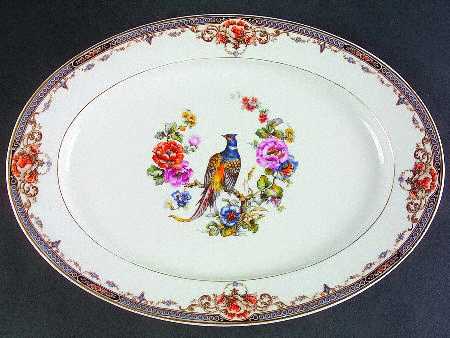 Pheasant 13" Oval Serving Platter