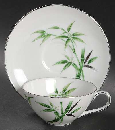 Bamboo Flat Cup & Saucer Set