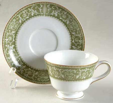 Bounty Green Footed Cup & Saucer Set