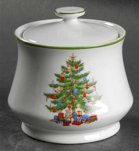 Christmas Tree Sugar Bowl & Lid