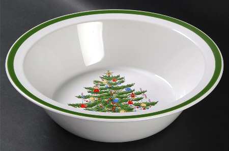 Christmas Tree 9" Round Vegetable Bowl