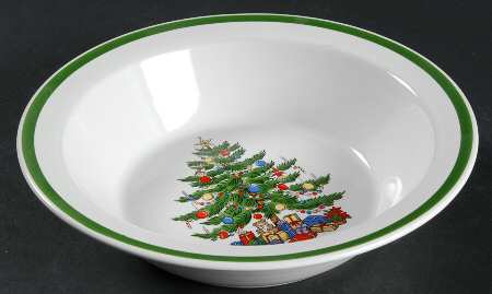 Christmas Tree Rim Cereal Bowl
