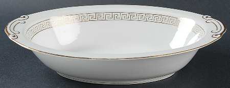 Golden Key 10" Oval Vegetable Bowl