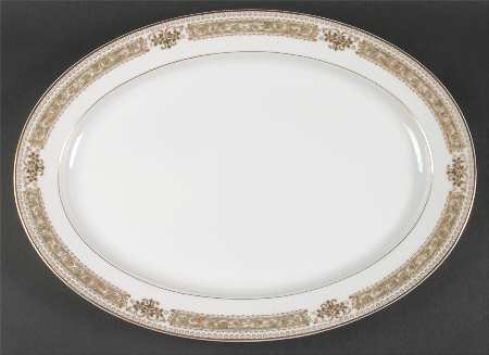 Green Dawn 16" Oval Serving Platter by Sone