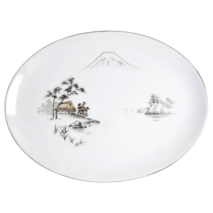 Mt. Fuji Coupe Shape 16" Oval Serving Platter