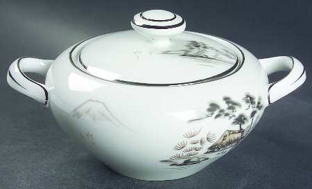 Mt. Fuji Coupe Shape Sugar Bowl & Lid