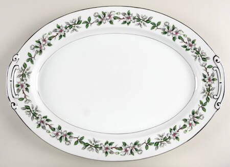 Pamela (Platinum Trim) 16" Oval Serving Platter