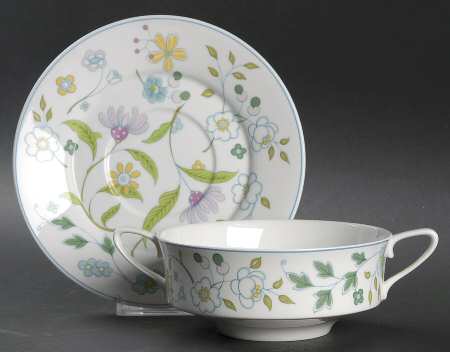 Afton Flat Cream Soup Bowl & Saucer Set