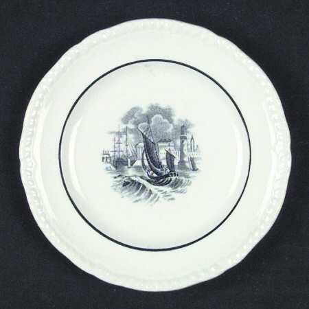 Albion Ships (Black, Verge) Bread & Butter Plate