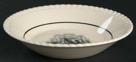Albion Ships (Black, Verge) Fruit/Dessert (Sauce) Bowl