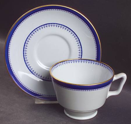 Amherst Blue London Shape Footed Cup & Saucer Set