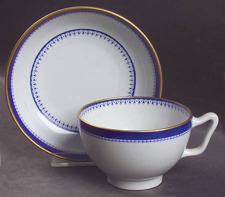 Amherst Blue Canton Shape Footed Cup & Saucer Set