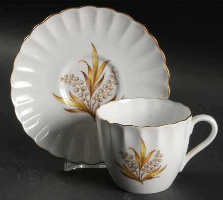 Andromeda Brown and Yellow Flat Cup & Saucer Set