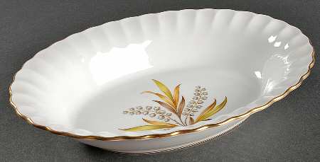Andromeda Brown and Yellow 9" Oval Vegetable Bowl