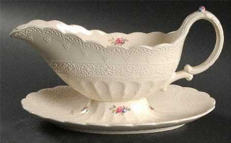 Ann Hathaway (Jewel) Gravy Boat with Attached Underplate