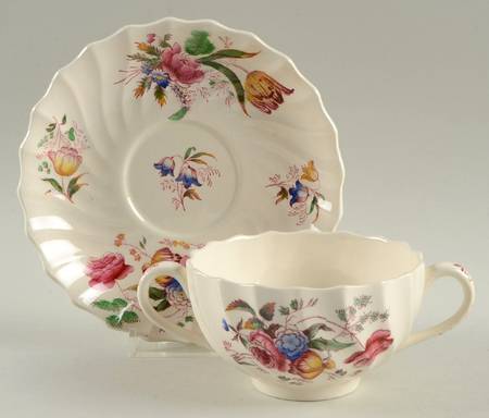 Antoinette Flat Bouillon Cup & Saucer