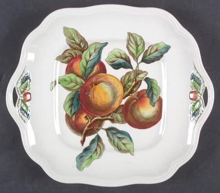 Apple Square Handled Cake Plate
