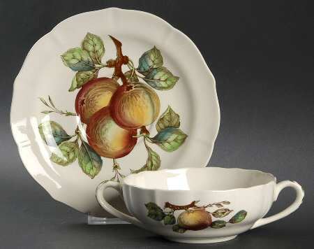 Apple Flat Cream Soup Bowl & Saucer Set