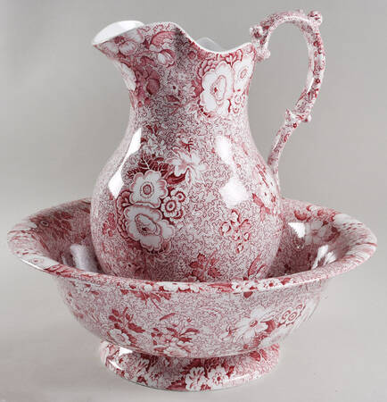 Archive Collection Cranberry 128 Oz Pitcher and Bowl Set