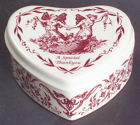 Archive Collection Cranberry Heart Shape Box & Lid
