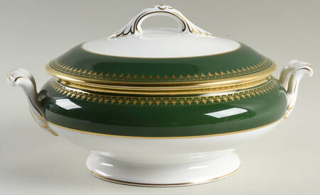 Ashdown Leather Green Round Covered Vegetable