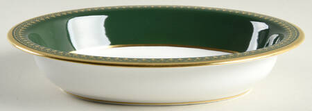 Ashdown Leather Green 9" Oval Vegetable Bowl
