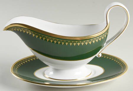 Ashdown Leather Green Gravy Boat & Underplate