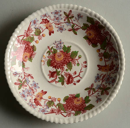 Aster Red (Gadroon) Saucer for Oversized Cup