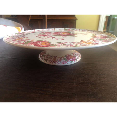 Aster Red (Gadroon) 12" Diameter Pedestal Cake Stand