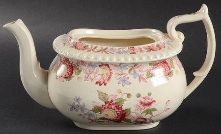 Aster Red (Gadroon) Teapot No Lid