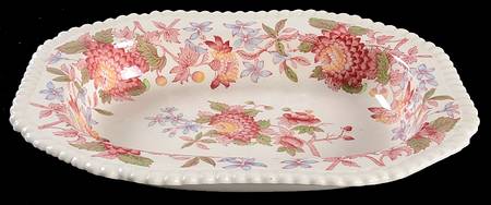 Aster Red (Gadroon) 9" Oval Vegetable Bowl