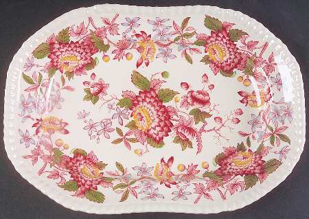 Aster Red (Gadroon) 10" Oval Serving Platter