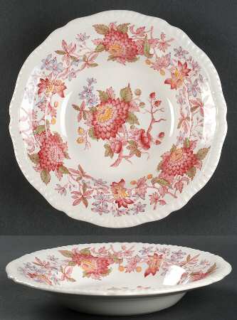 Aster Red (Gadroon) Rim Soup Bowl