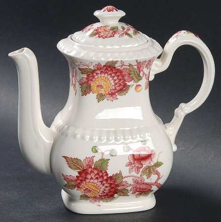 Aster Red (Gadroon) Individual Coffee Pot & Lid