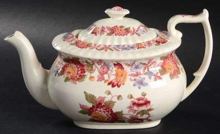 Aster Red (Gadroon) Small Teapot & Lid